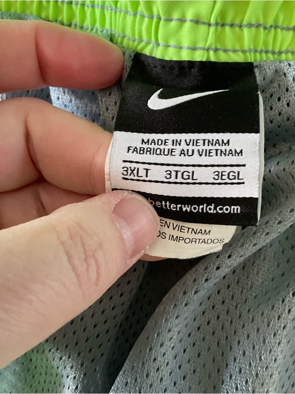 Nike Basketball Shorts Gray Spellout Lined Mens 3XLT Tall Active Sports Workout - Picture 6 of 8